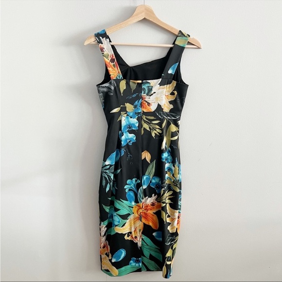 Karen Millen floral tropical knee length dress, sz 4 - Picture 4 of 7